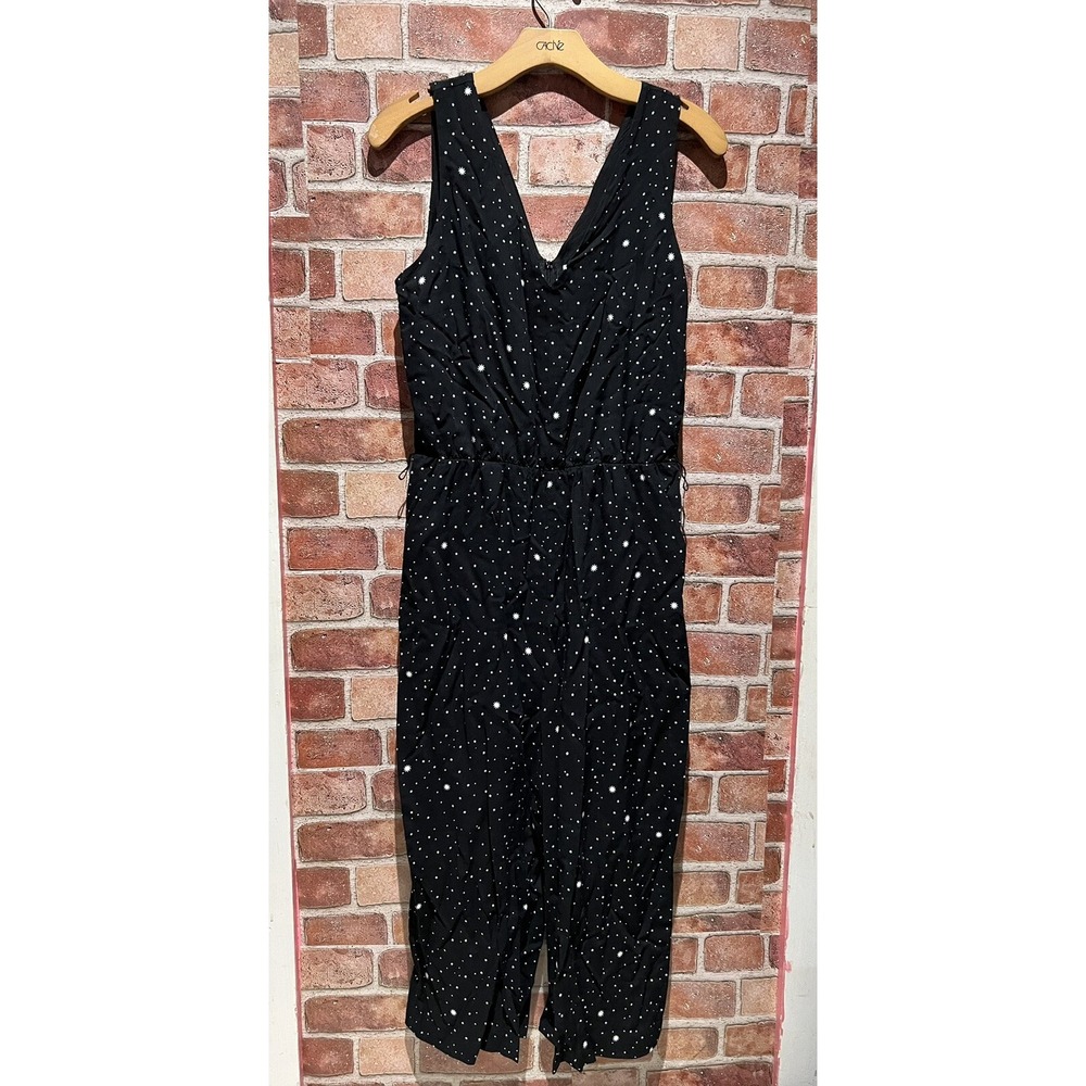 G.A.P V-Neck Sleevless Ankle Length Jump Suit Womens SizeS Zip Up W/Belt Loop